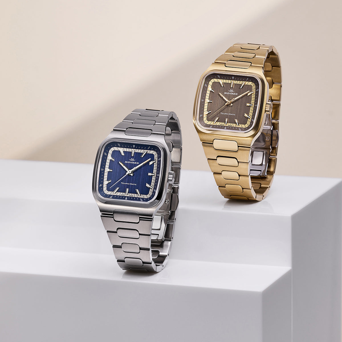 Tempomatic Men Automatic Blue Dial Analog Stainless Steel Watch 3650264