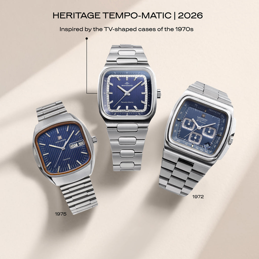 Heritage Tempo-matic Men Automatic Red Dial Analog Stainless Steel Watch 3650266