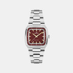 Heritage Tempo-matic Men Automatic Red Dial Analog Stainless Steel Watch 3650266