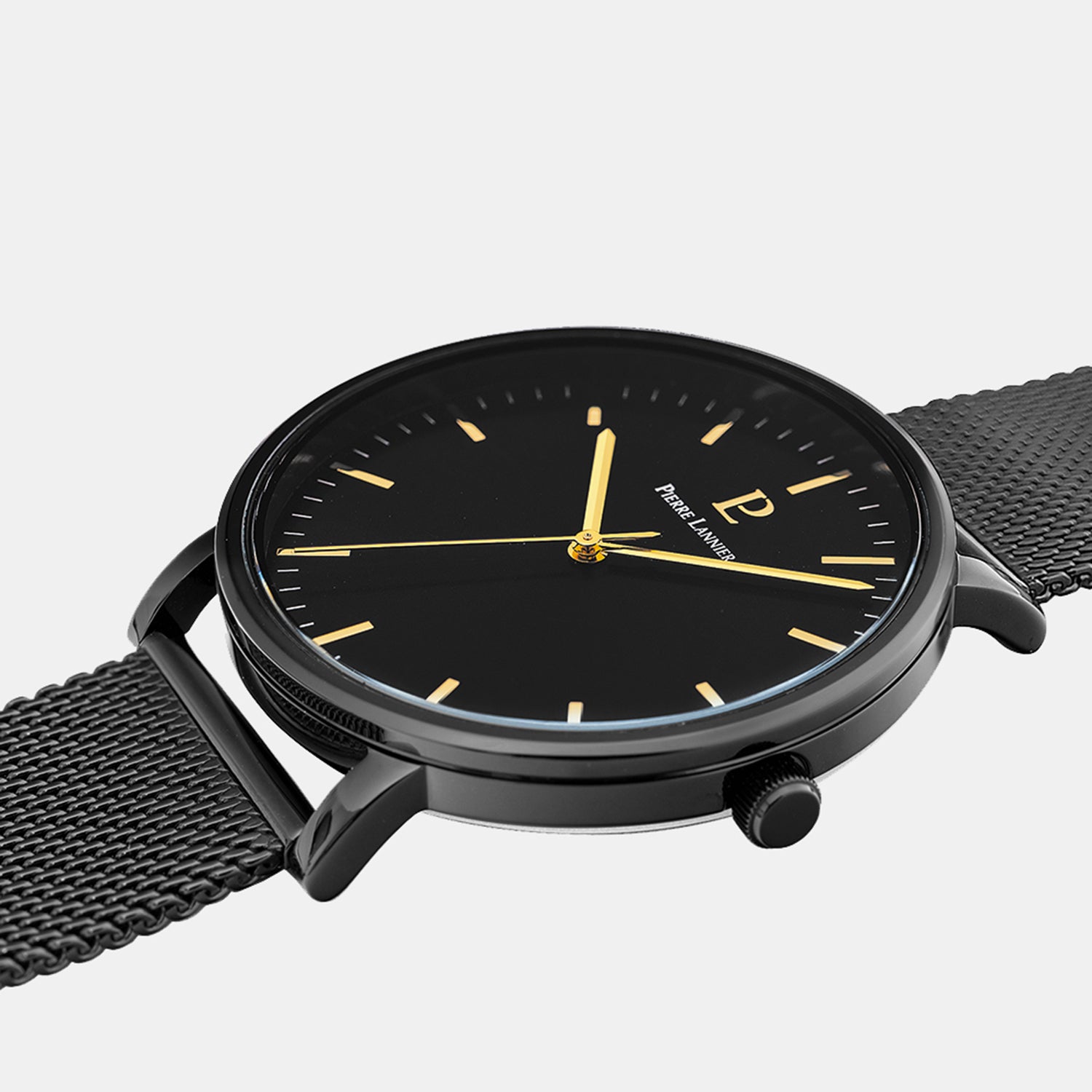 Essential Men Quartz Black Dial Analog Stainless Steel Watch 388C439