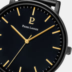 Essential Men Quartz Black Dial Analog Stainless Steel Watch 388C439