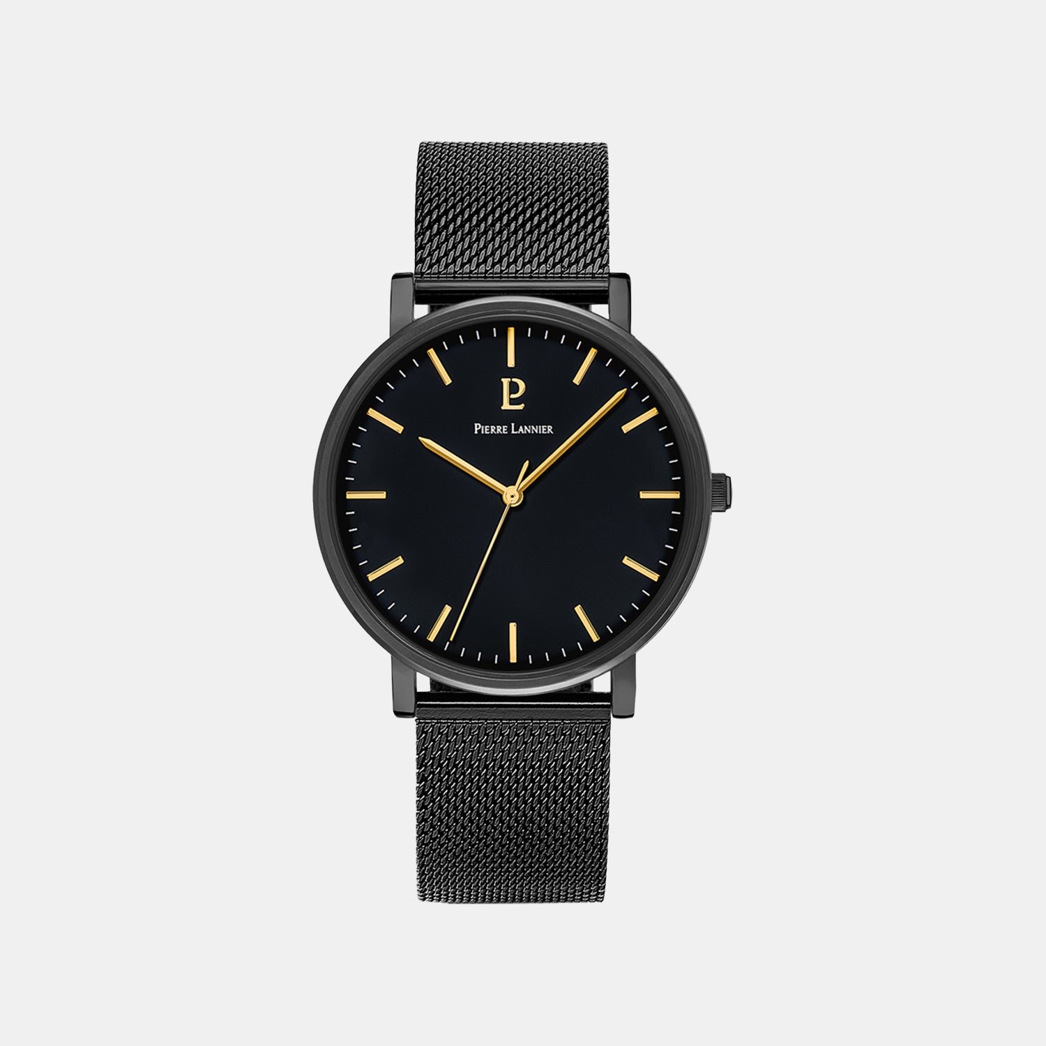 Essential Men Quartz Black Dial Analog Stainless Steel Watch 388C439