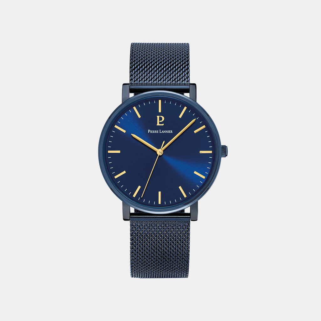 Essential Men Quartz Blue Dial Analog Stainless Steel Watch 388C466