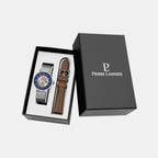 Men Automatic Blue Dial Analog Mesh Watch 391C168