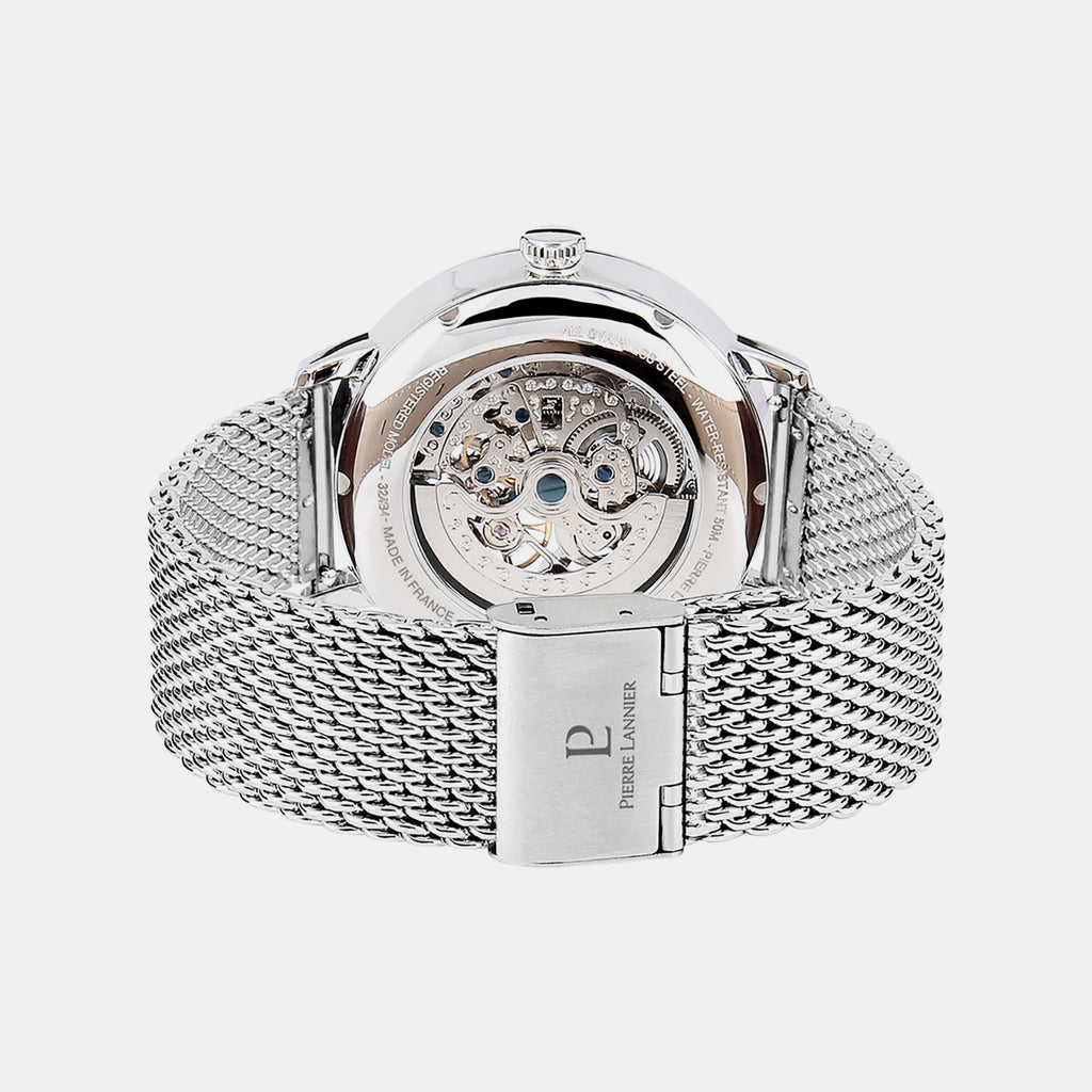 Men Automatic Blue Dial Analog Mesh Watch 391C168