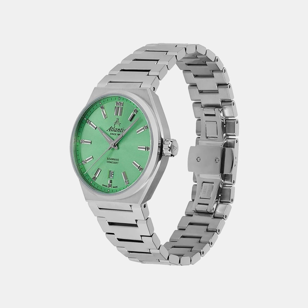 Seawave Women Quartz Green Dial Analog Stainless Steel Watch 39365.41.71
