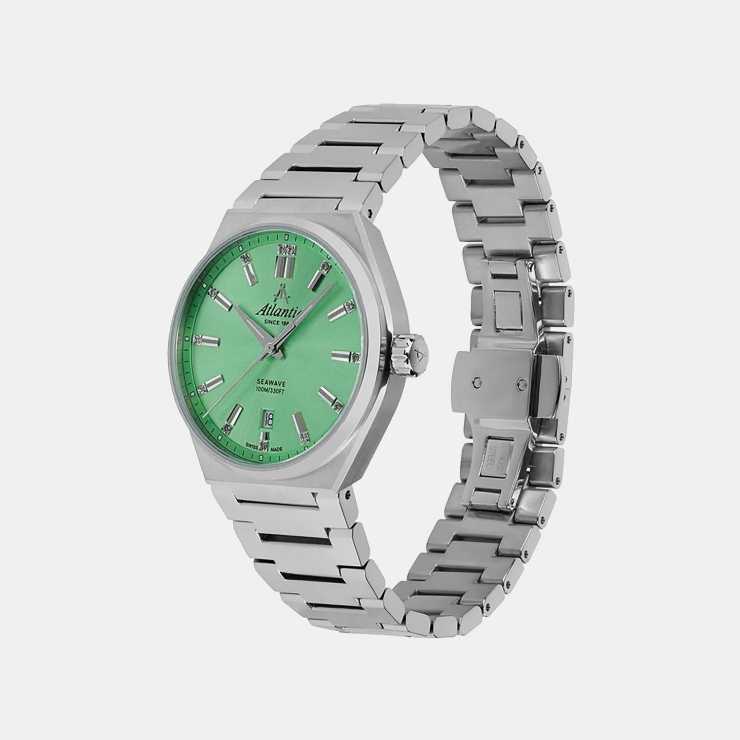 Seawave Women Quartz Green Dial Analog Stainless Steel Watch 39365.41.71
