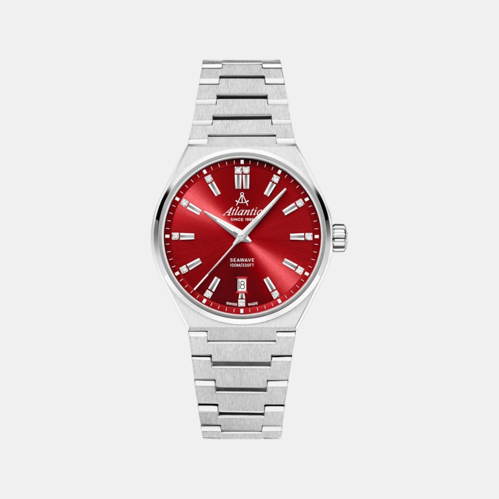 Seawave Women Quartz Red Dial Analog Stainless Steel Watch 39365.41.91-1