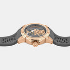 Quantum Men Automatic Grey Dial Analog Silicone Watch 395-P31509