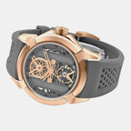 Quantum Men Automatic Grey Dial Analog Silicone Watch 395-P31509