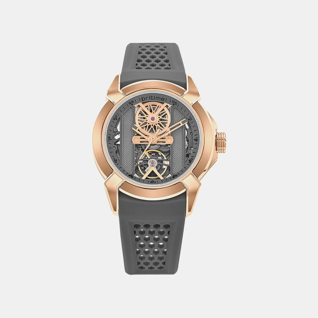 Quantum Men Automatic Grey Dial Analog Silicone Watch 395-P31509