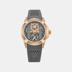 Quantum Men Automatic Grey Dial Analog Silicone Watch 395-P31509
