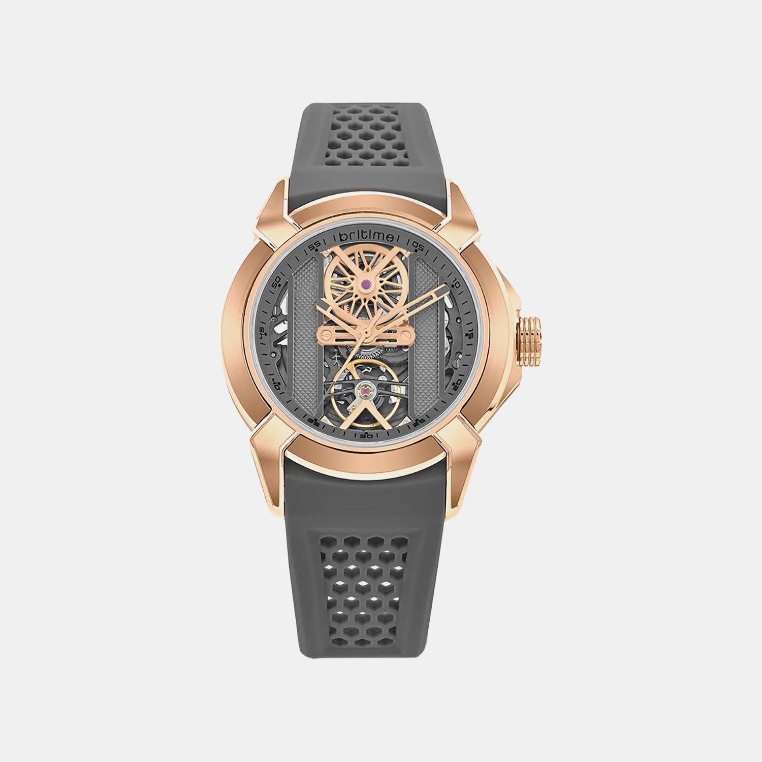 Quantum Men Automatic Grey Dial Analog Silicone Watch 395-P31509