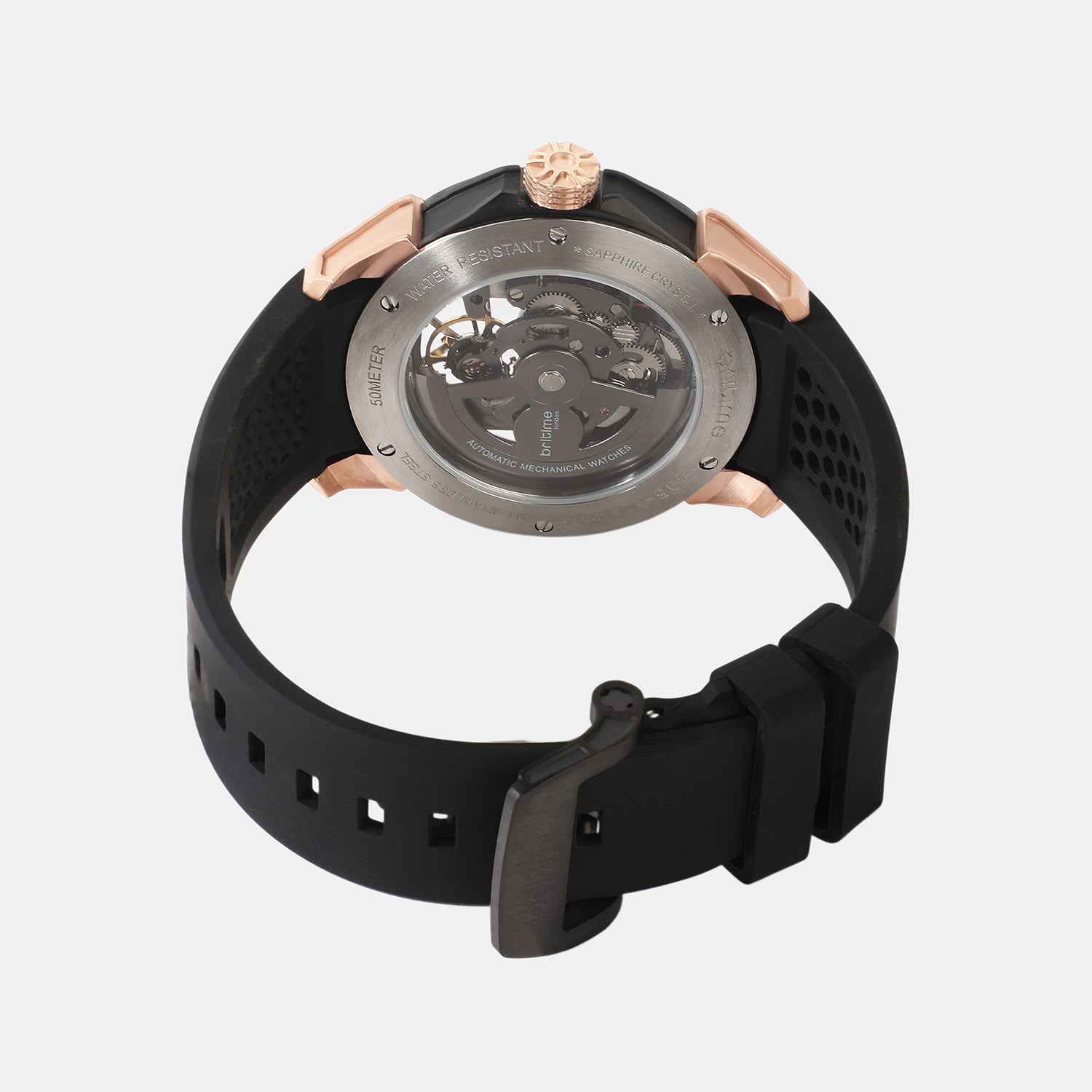 Vortex Men Automatic Black Dial Analog Silicone Watch 395-P41506