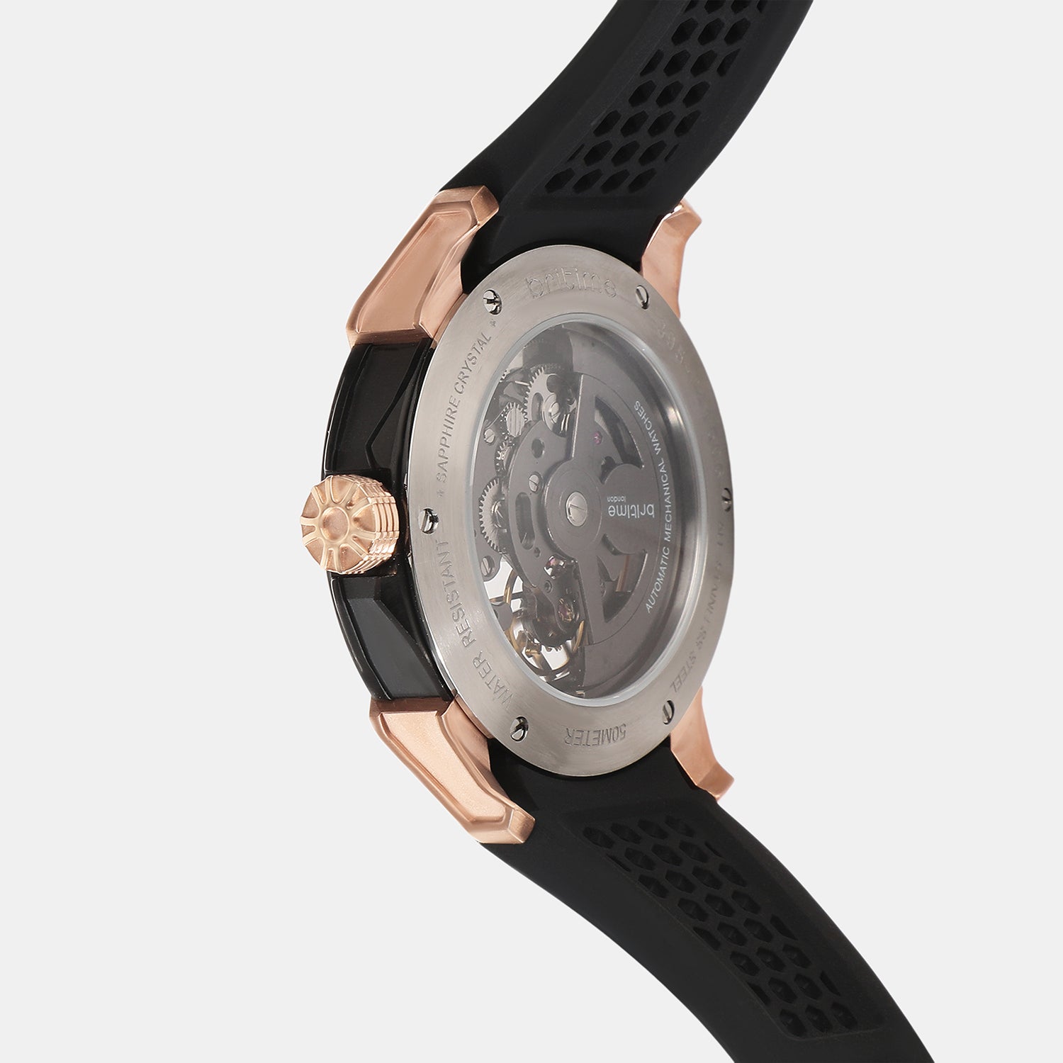 Vortex Men Automatic Black Dial Analog Silicone Watch 395-P41506