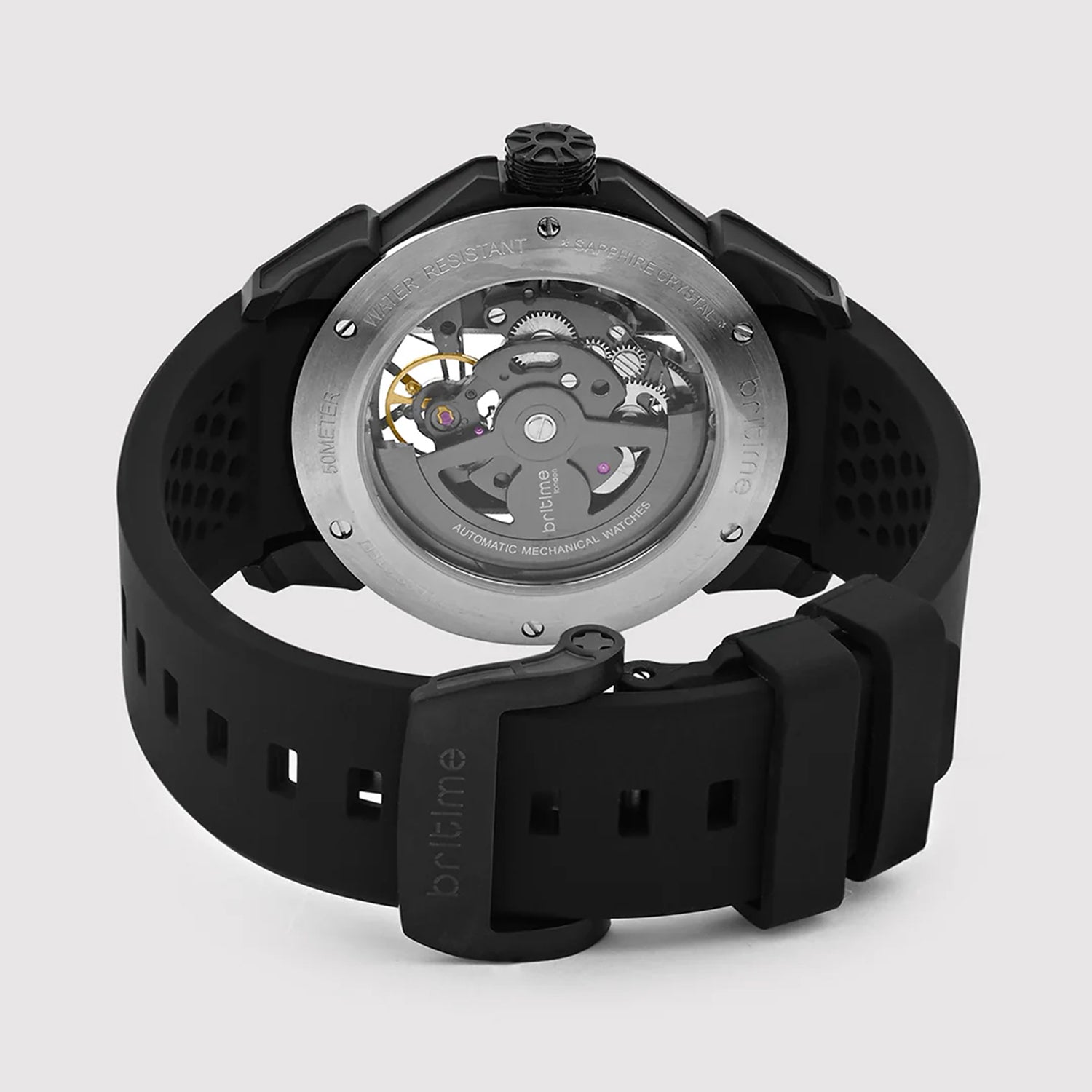 Quantum Men Automatic Grey Dial Analog Silicone Watch 395-P81506