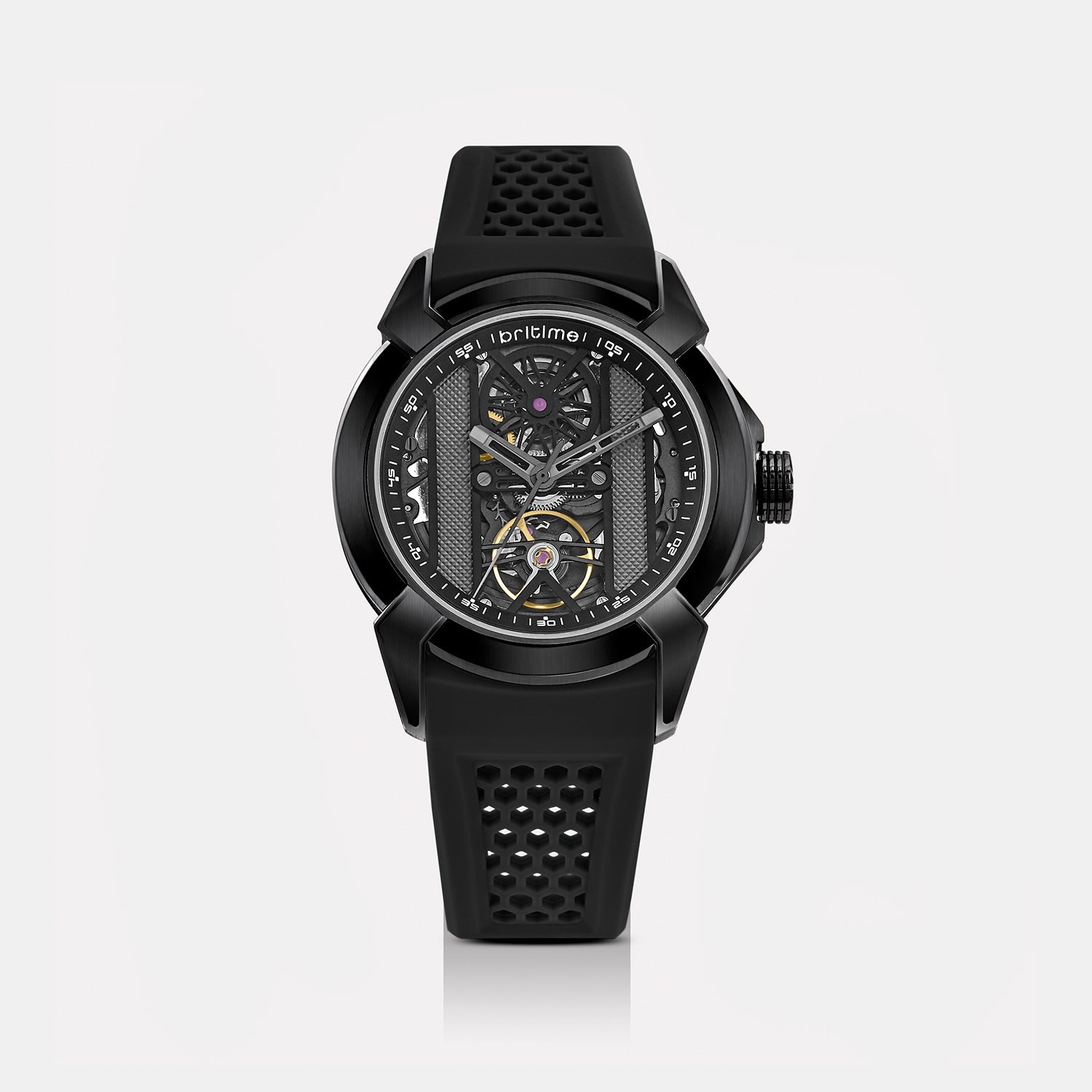 Quantum Men Automatic Grey Dial Analog Silicone Watch 395-P81506