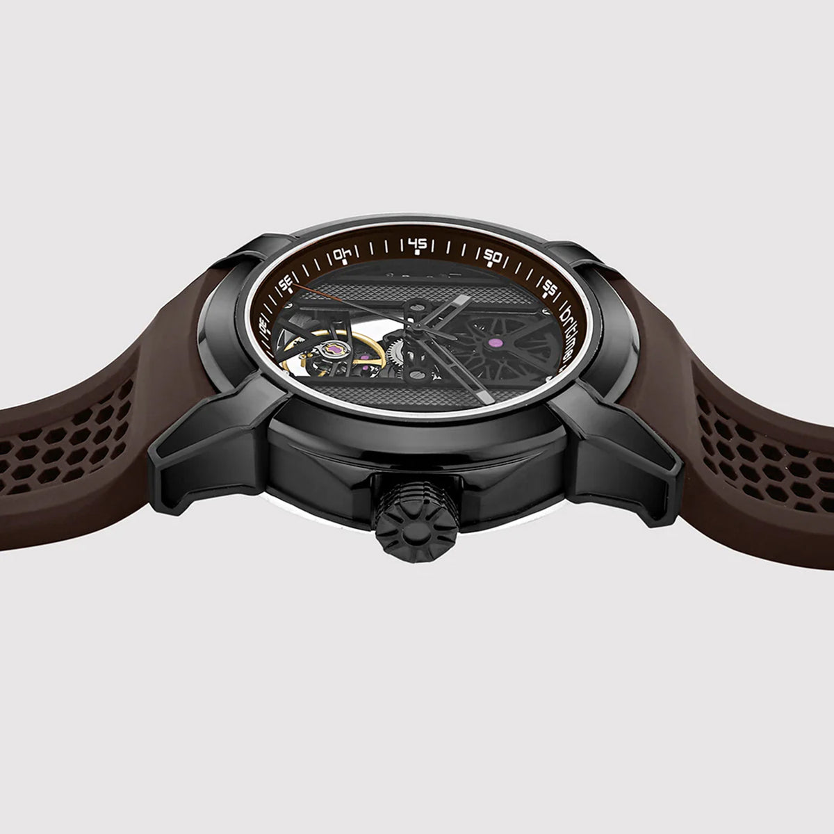Quantum Men Automatic Grey Dial Analog Silicone Watch 395-P81515