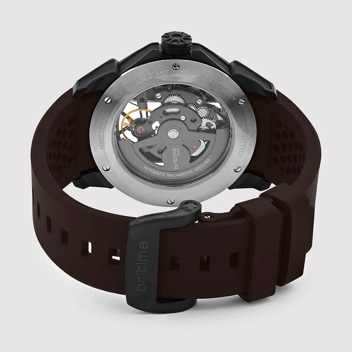 Quantum Men Automatic Maroon Dial Analog Silicone Watch 395-P81515