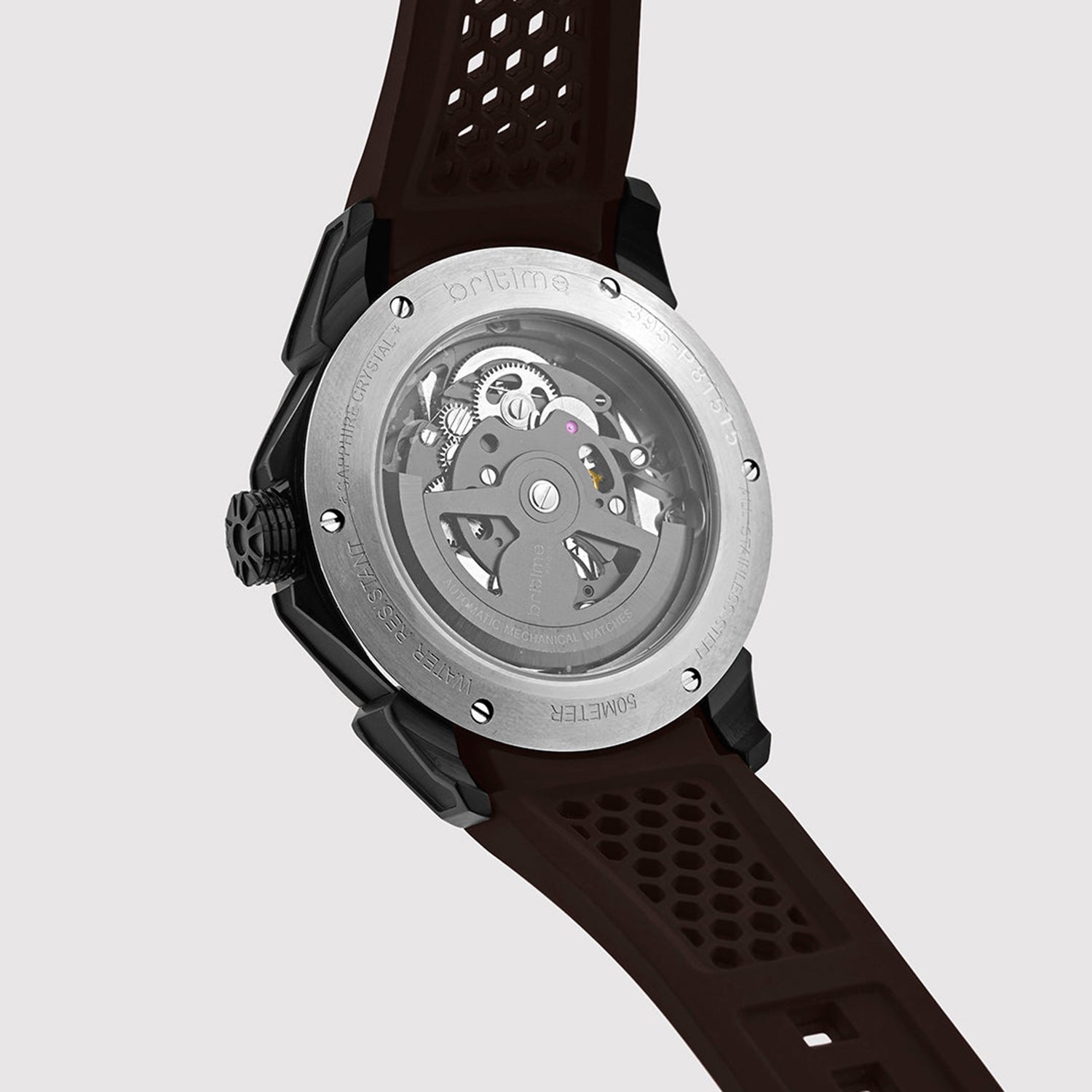 Quantum Men Automatic Maroon Dial Analog Silicone Watch 395-P81515