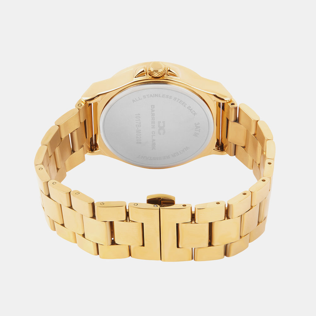 Men Quartz Champagne Dial Multi-Function Metal Watch 1017B-M0208