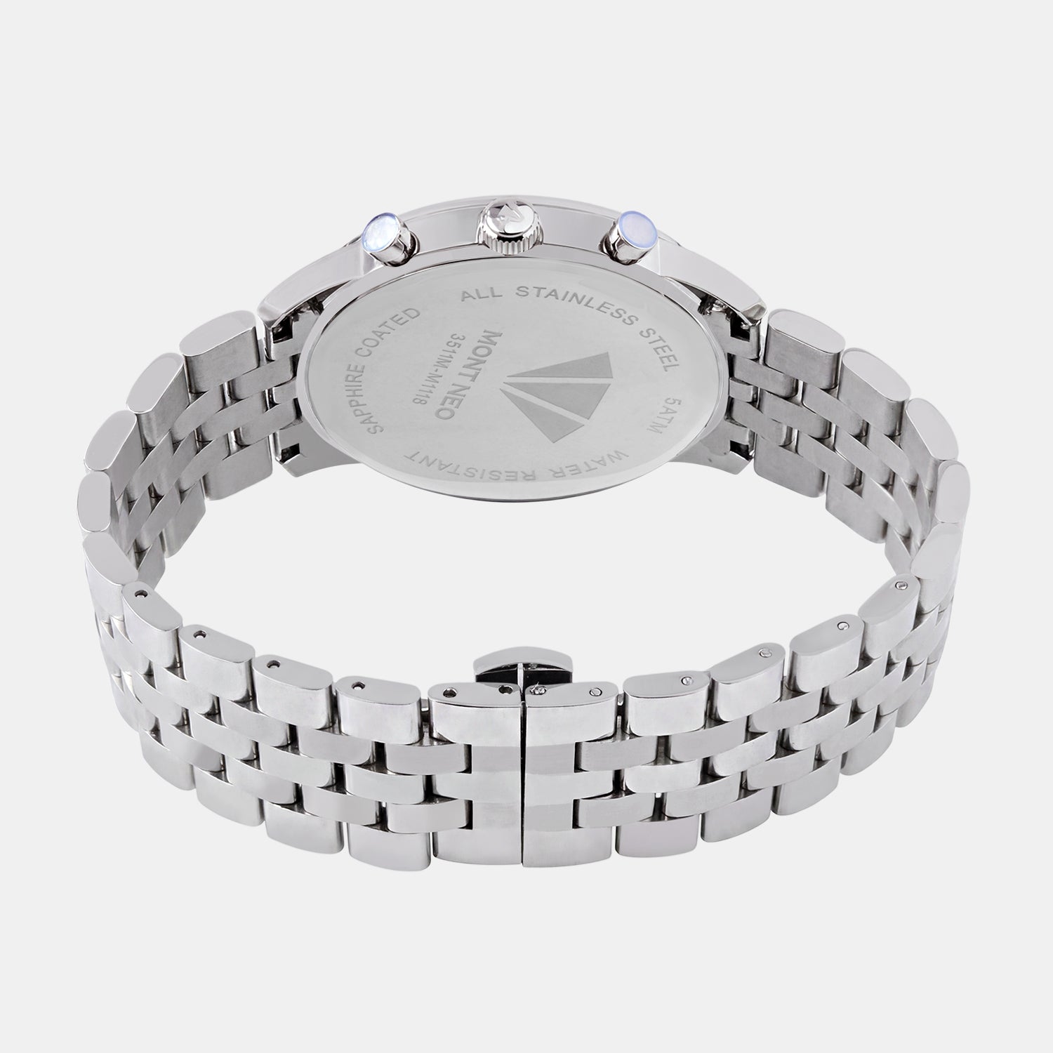 Men Quartz Blue Dial Multi-Function Metal Watch 3511M-M1118