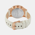 Men Quartz White Dial Chronograph Leather Watch 1015M-L0302