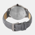 Men Quartz Grey Dial Analog Leather Watch 1001I-L0404