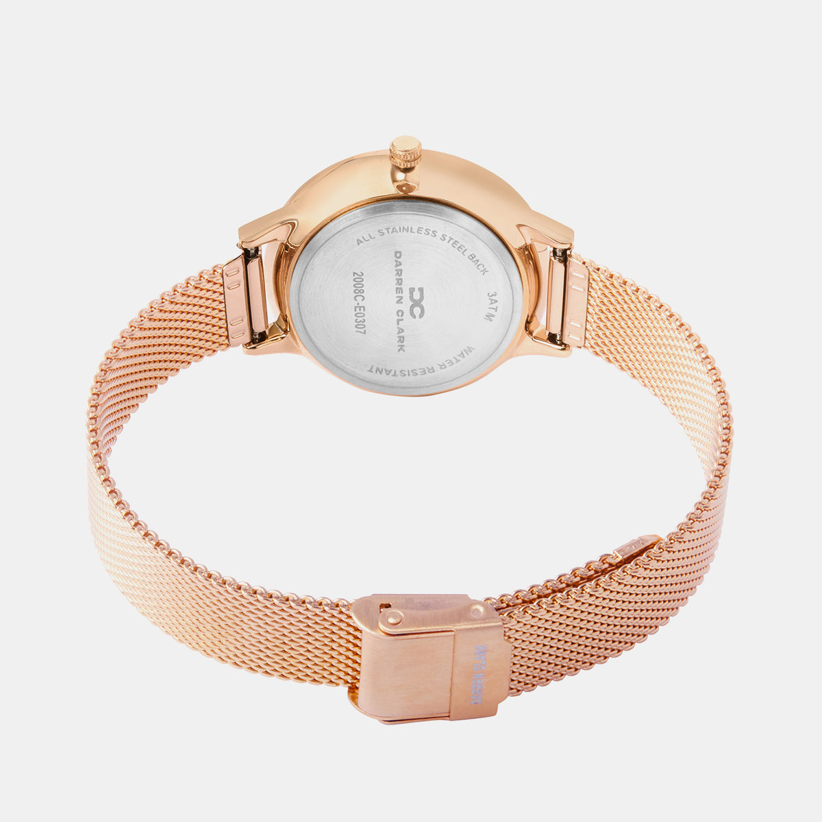 Women Quartz Rose Gold Dial Analog Mesh Watch 2008C-E0307