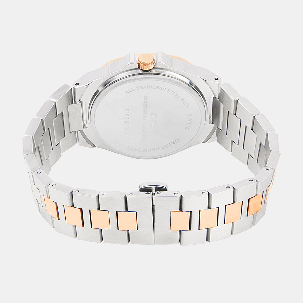 Men Quartz Silver Dial Analog Metal Watch 1016E-M1303