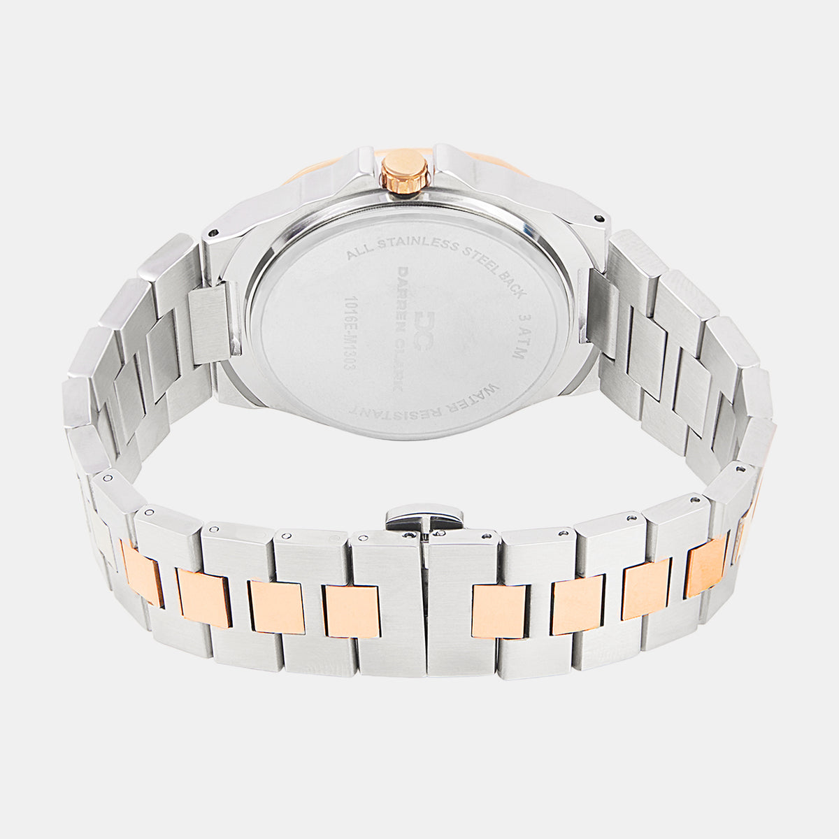 Men Quartz Silver Dial Multi-Function Metal Watch 1016E-M1303