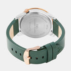 Men Quartz Green Dial Multi-Function Leather Watch 1011L-L0114