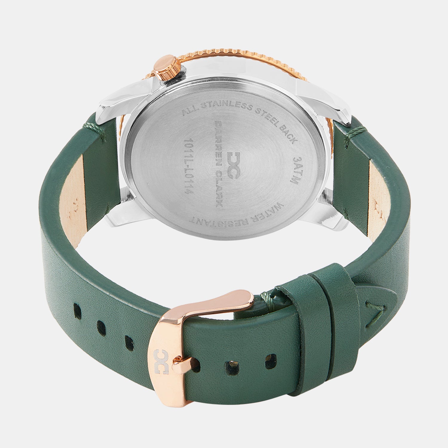 Men Quartz Green Dial Multi-Function Leather Watch 1011L-L0114