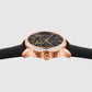 Orbit Men Automatic Rose Gold Dial Multi-Function Leather Watch 574-L30406