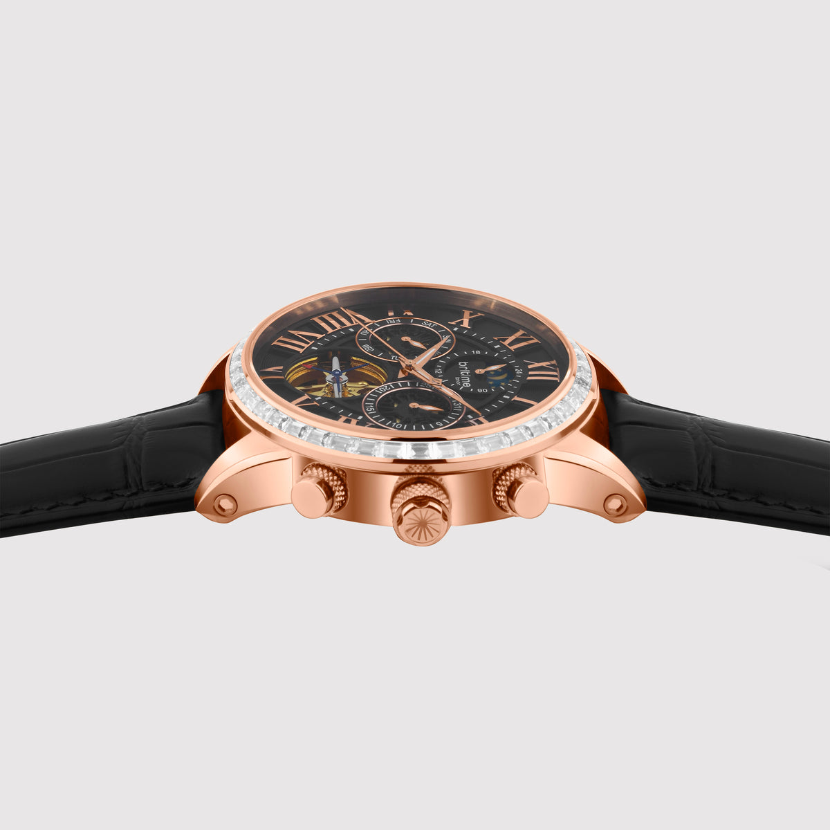 Britime Men Round Rose Gold watch