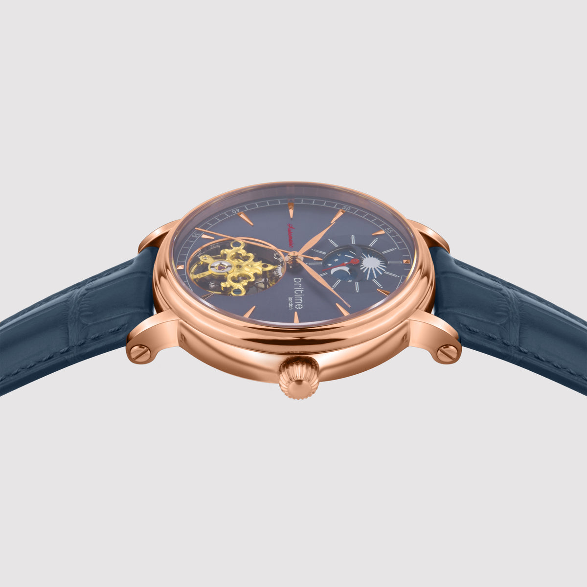 Britime Men Round Blue watch
