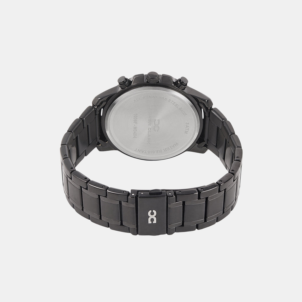 Men Quartz Black Dial Multi-Function Metal Watch 1009F-M0404