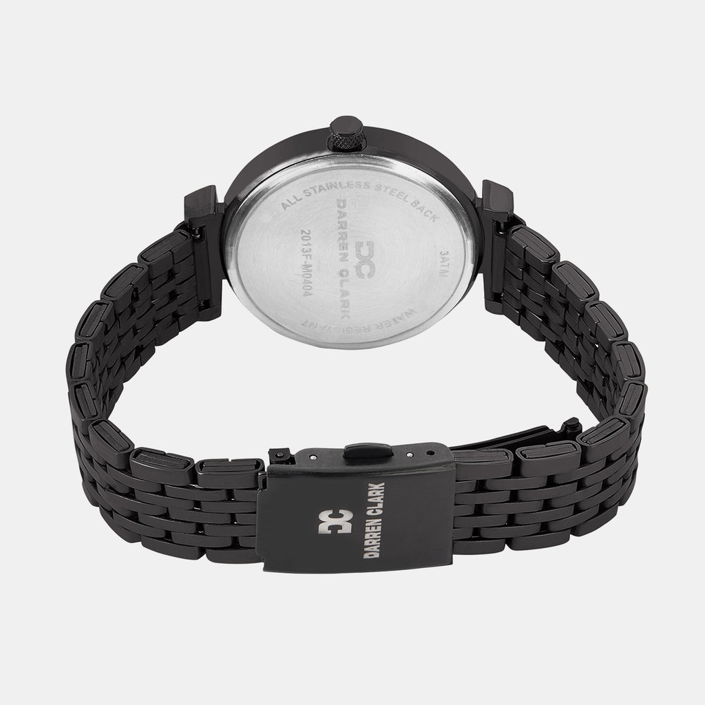 Women Quartz Black Dial Analog Metal Watch 2013F-M0404