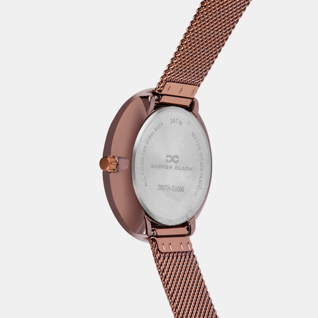 Women Quartz Brown Dial Analog Mesh Watch 2007H-E0606