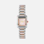 Women Quartz Silver Dial Analog Stainless Steel Watch 4001T-M1303
