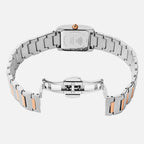 Women Quartz Silver Dial Analog Stainless Steel Watch 4001T-M1303