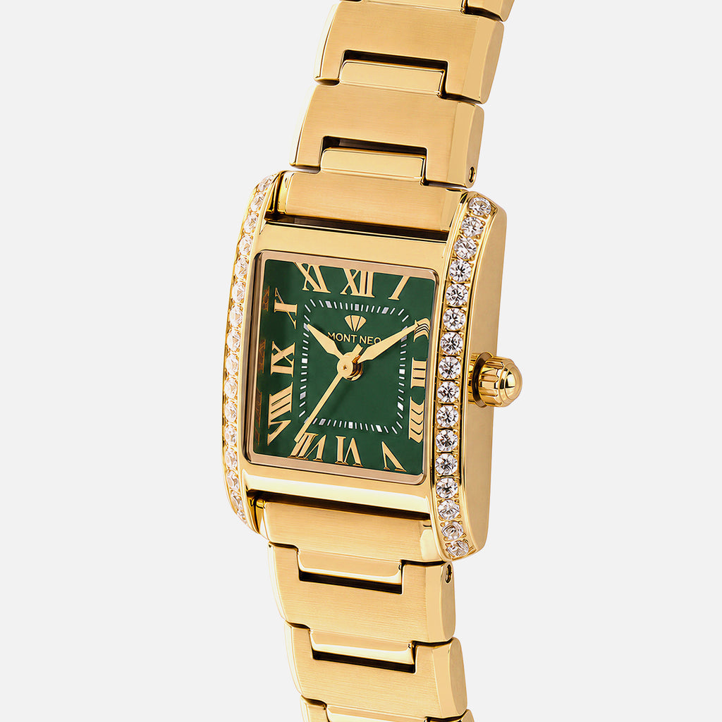 Women Quartz Gold Dial Analog Stainless Steel Watch 4001T-M2214