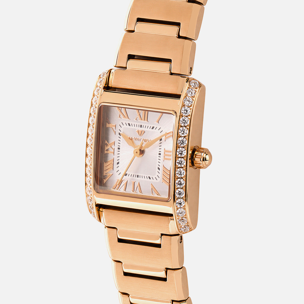 Women Quartz Gold Dial Analog Stainless Steel Watch 4001T-M3303