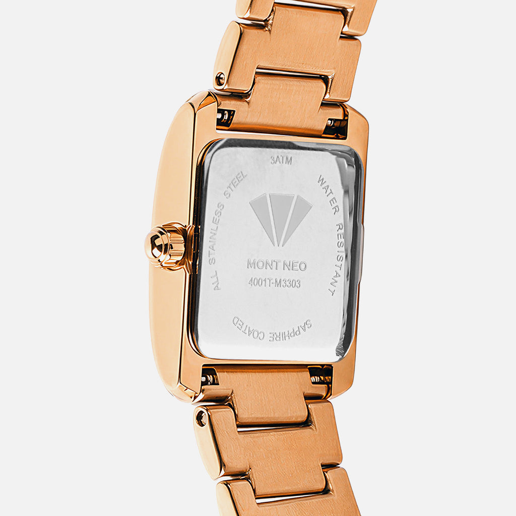 Women Quartz Gold Dial Analog Stainless Steel Watch 4001T-M3303