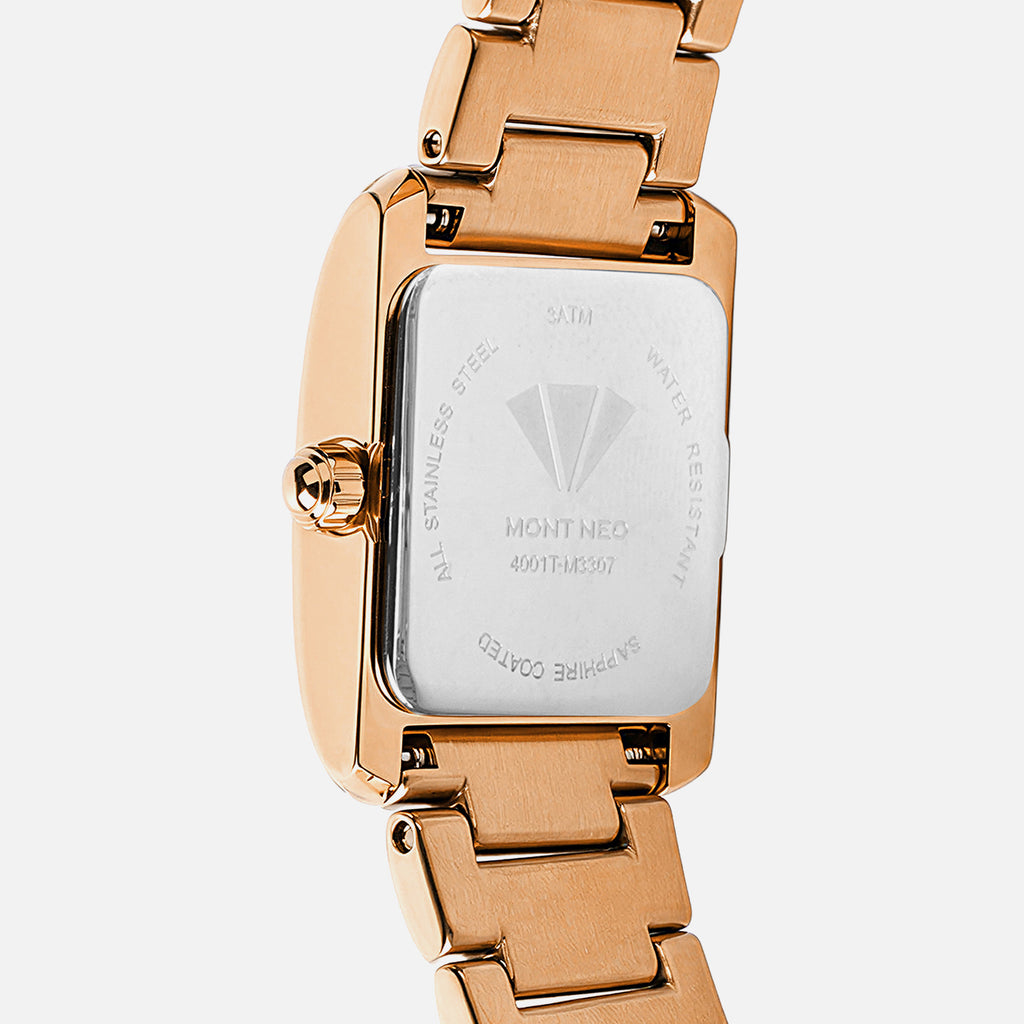 Women Quartz Gold Dial Analog Stainless Steel Watch 4001T-M3307