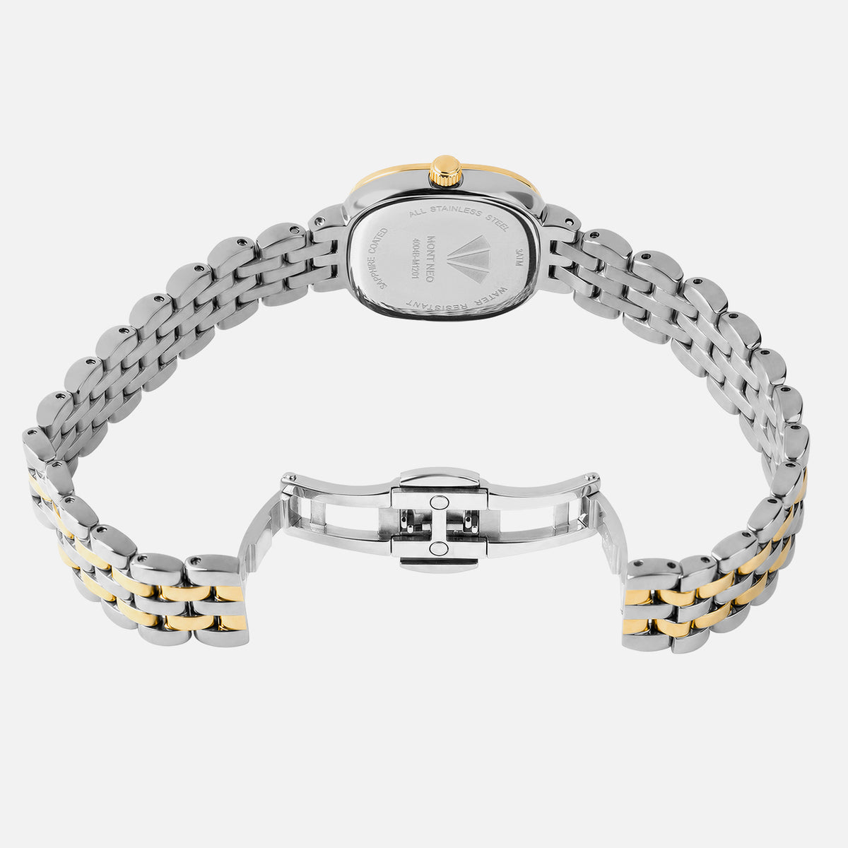 Women Quartz Gold Dial Analog Stainless Steel Watch 4004B-M1201