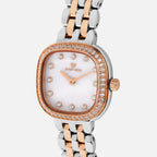 Women Quartz Silver Dial Analog Stainless Steel Watch 4004B-M1301