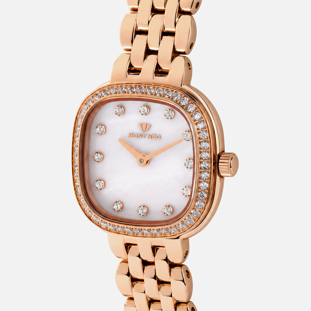 Women Quartz Silver Dial Analog Stainless Steel Watch 4004B-M3301