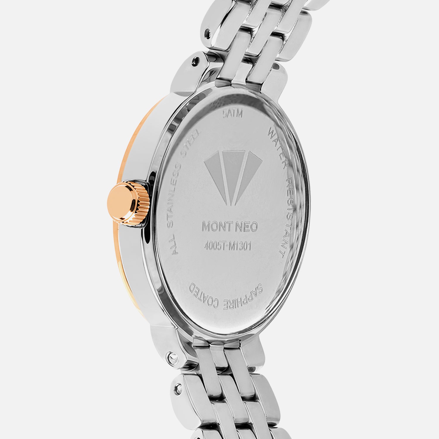 Women Quartz Silver Dial Analog Stainless Steel Watch 4005T-M1301