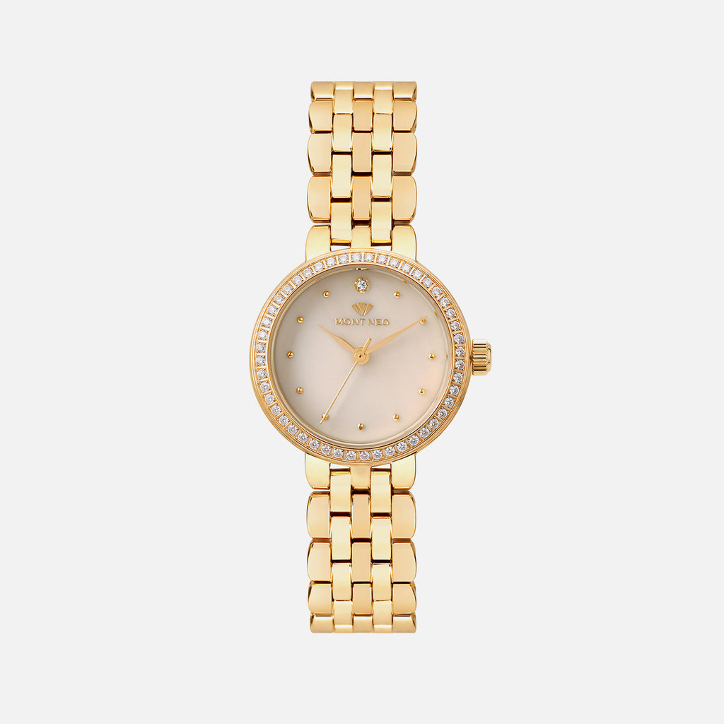 Women Quartz Pink Dial Analog Stainless Steel Watch 4005T-M2208